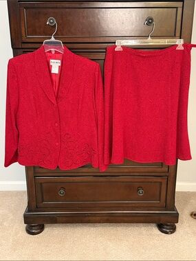 Red Women's Skirt Suit